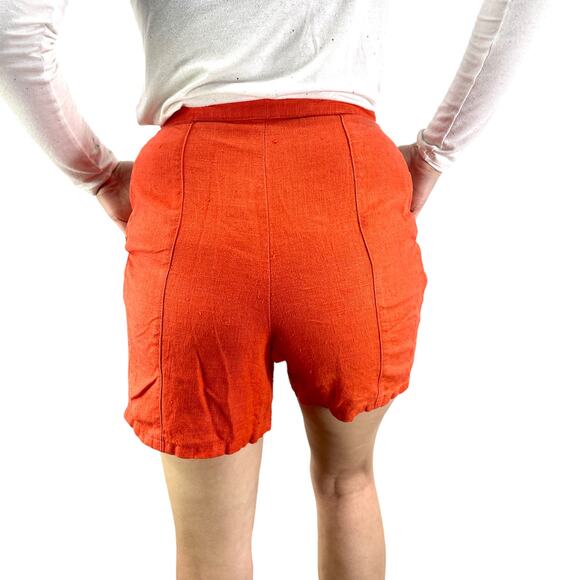 DALI MELAME CACHE Vintage 90’s Orange High Waist Shorts 3/4 - Picture 2 of 6